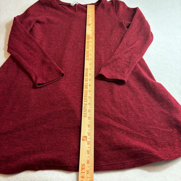 PEPPERMINT Brand Womens Burgundy Sweater Dress Size Large Rayon Spandex Blend LS - Picture 2 of 7